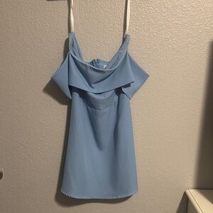 Blue Off-Shoulder Dress